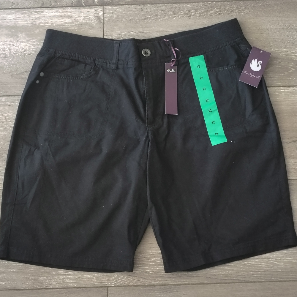 Gloria Vanderbilt Black High Waist Women's Shorts